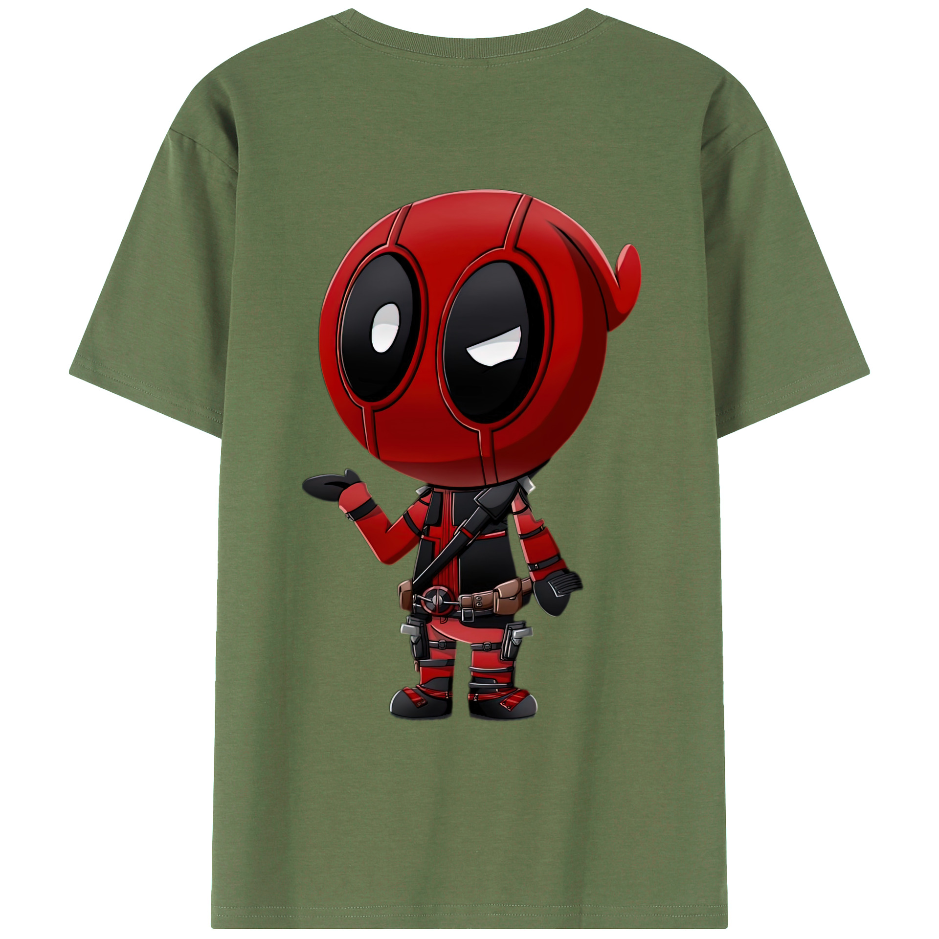 （画像用） Deadpool デッドプール 綿100％ メンズ半袖Tシャツ（バックプリント） 通気性